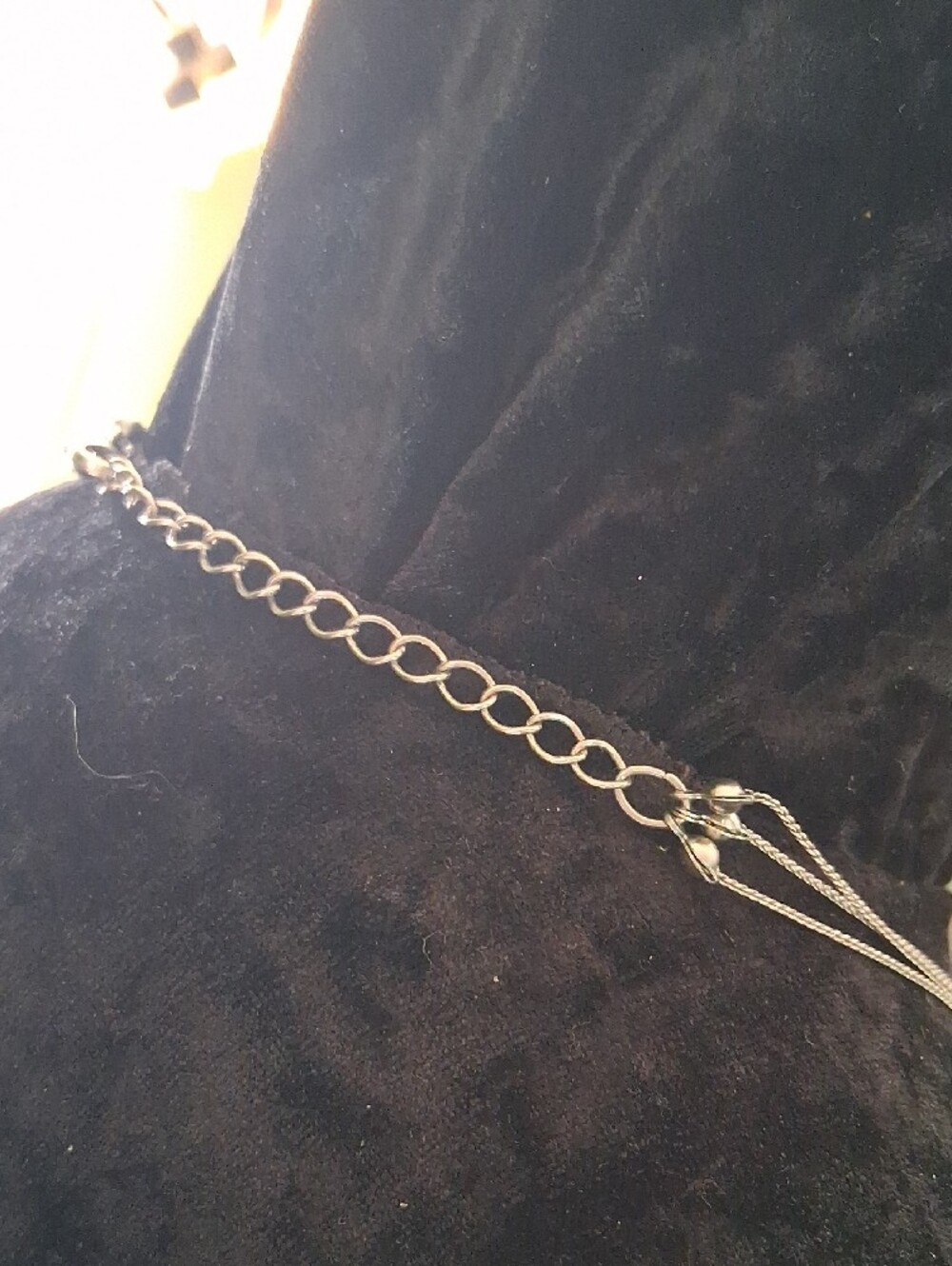 Multi-Strand Silver & Teal Beaded Necklace with Hammered Disc Earrings - Picture 7 of 7